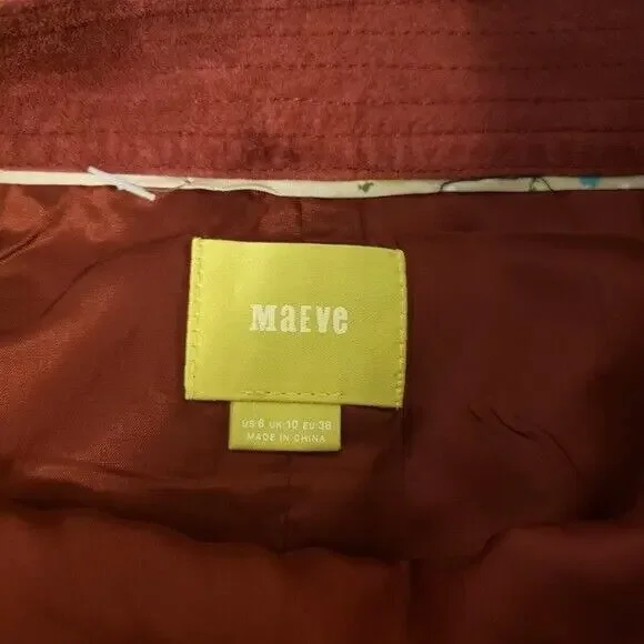 New Anthropologie Napa Laser Cut Leather Skirt by Maeve $198 Red/Bronze Size 6 - Picture 6 of 6